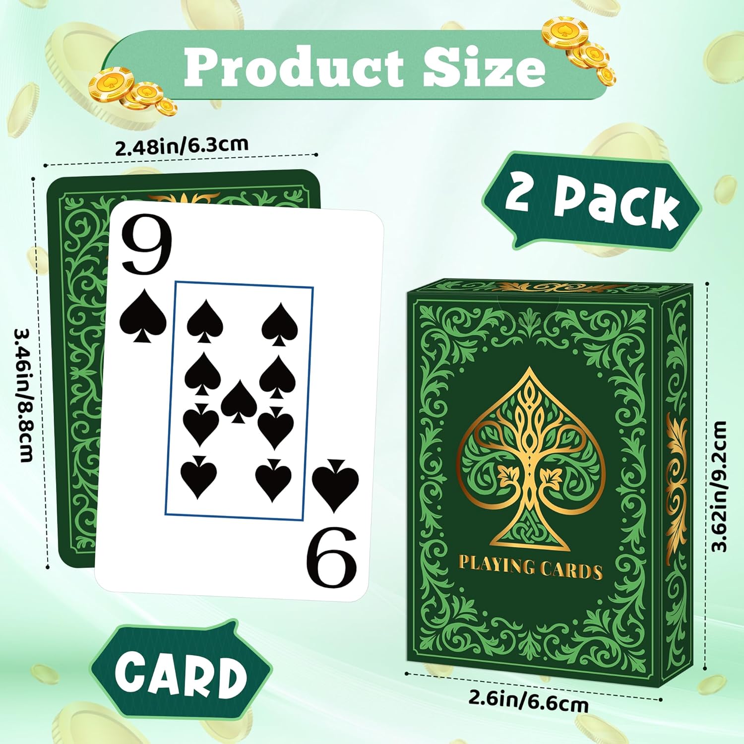 2 Pack Playing Cards | Large P - Graded Card Display recension och pris